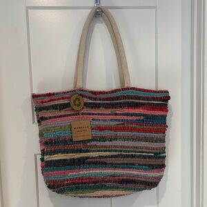 Tote🌸Anthropologie Chindie tote Bag Mabelle Multi Tone Striped Tote Bag🌸